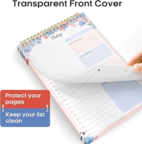 Miniatura 195 de Taja Bloc de notas de lista de tareas pendientes para el trabajo con 52 hojas, 9.8 x 6.5 pulgadas, planificador diario sin fecha, perfecto