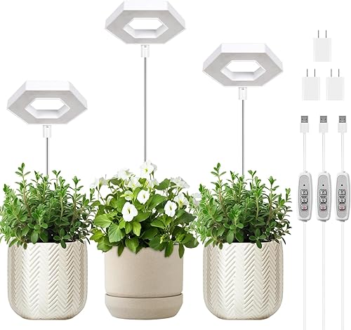 Miniatura 20 de FOXGARDEN Luz de crecimiento, luz LED de espectro completo para plantas de interior, lámpara de cultivo con temporizador de encendido/apagado Blanco