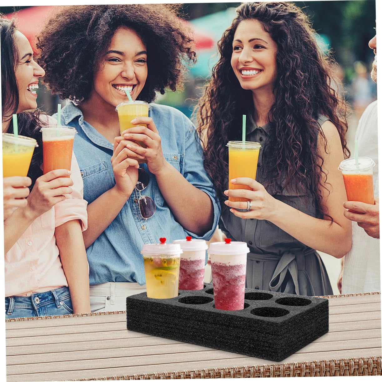 Unomor 8Pcs Beverage Cup Holder Tray Takeout Carrier for Tea and More for Parties Restaurants and Picnics Efficient Design for Quick Service