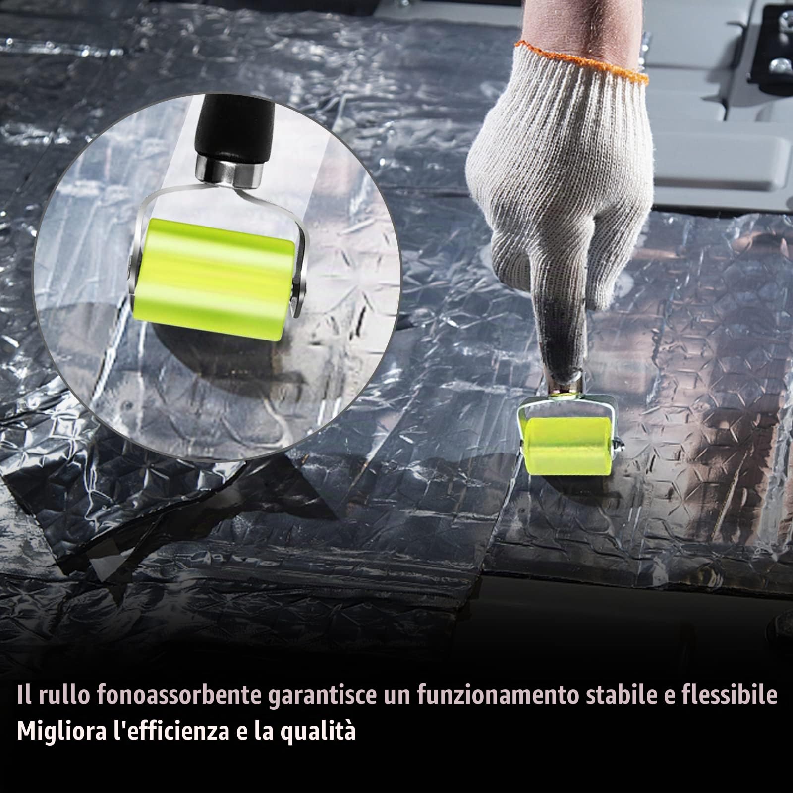 2 Pezzi Rullo Fonoassorbente Manuale Rullo con Cuscinetto per Strumento di Installazione Applicazione Ruota Rotante