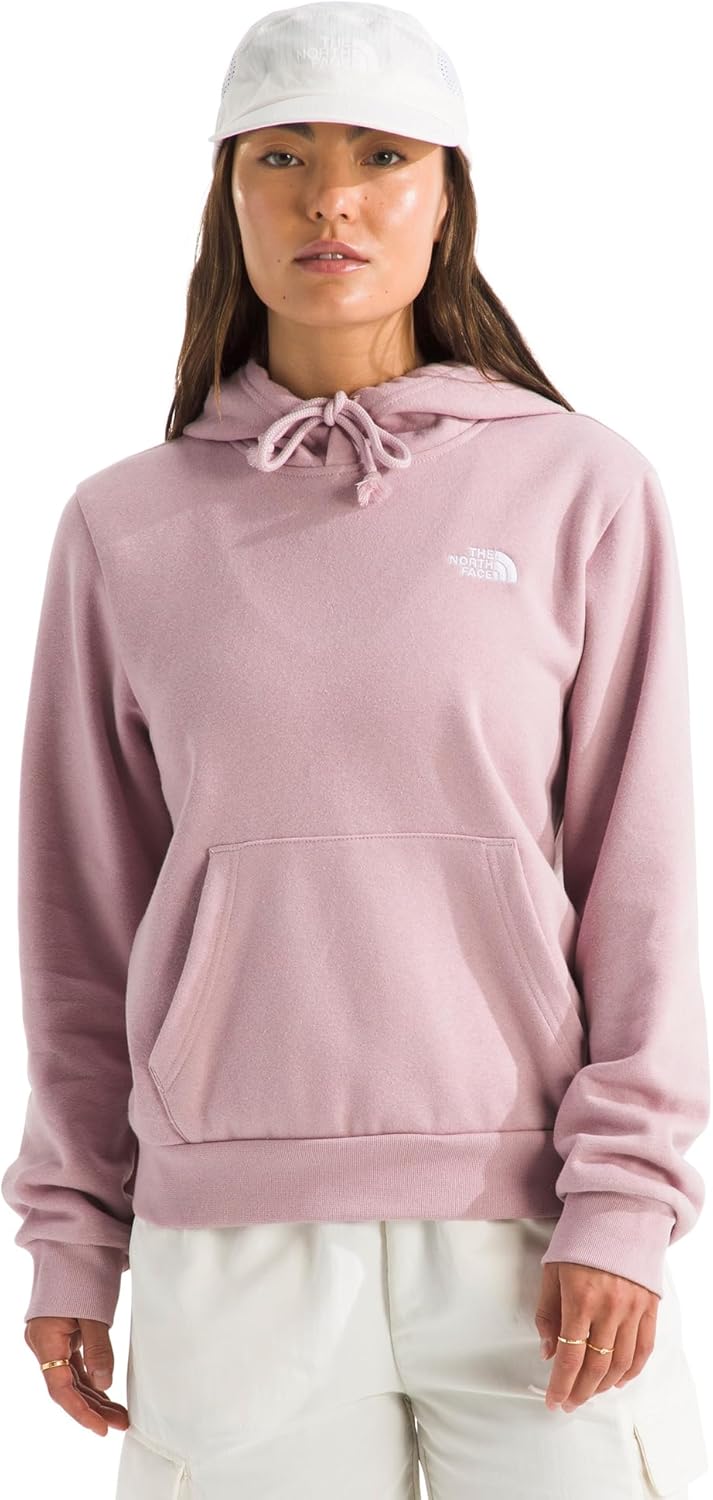 The North Face Women's Evolution Simple Dome Hoodie - Performance Hood with Adjustable Drawcord, Kangaroo Hand Pocket, Metal Pink, Medium