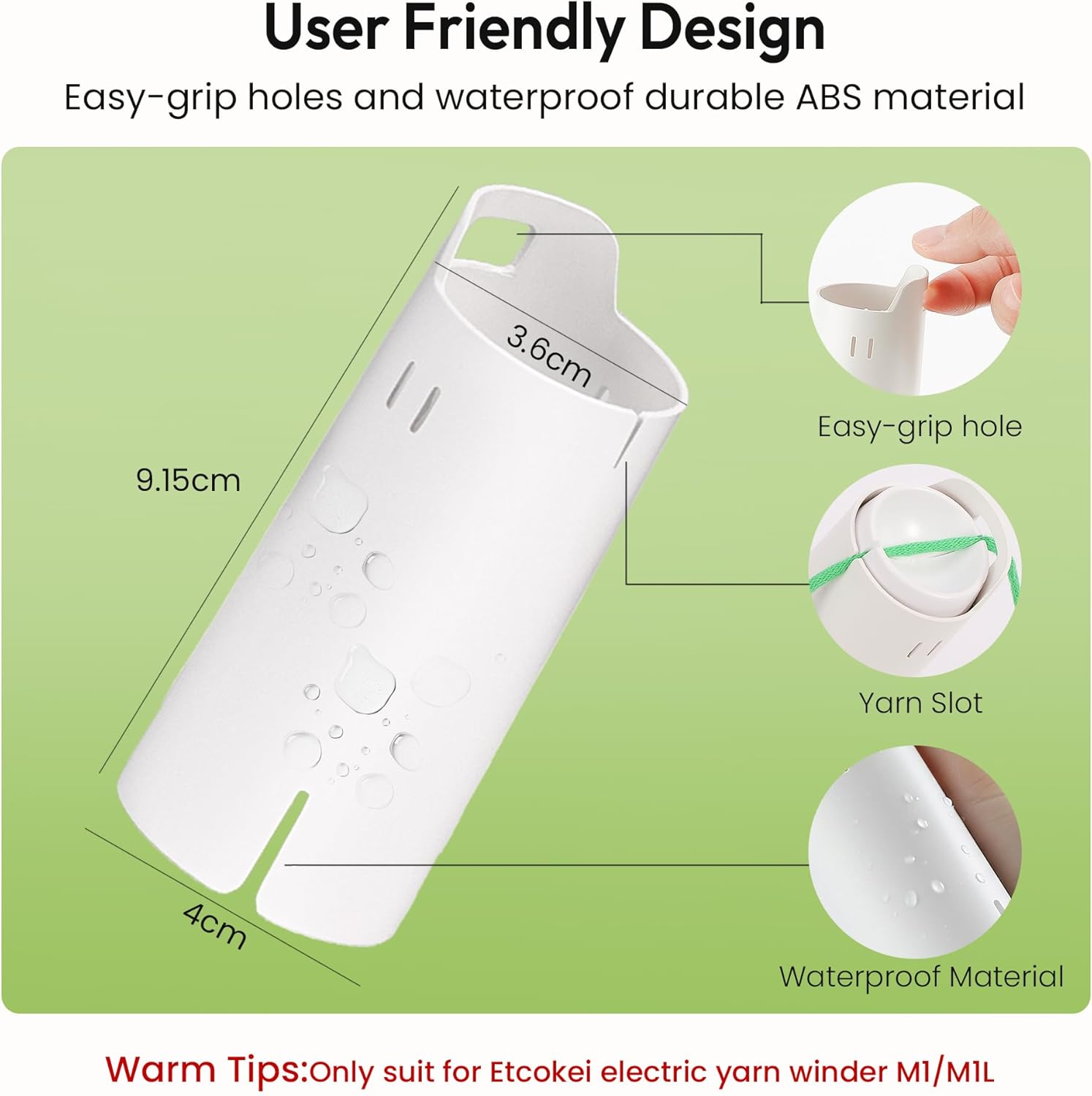 Etcokei Electric Yarn Winder M1 & 18pcs Ball Tube Set, Compact Cake Winder for Neat Storage & Tangle-Free Knitting/Crocheting, Yarn Winding Tube Yarn Organiazer, Ideal Helper for Knitting Lovers