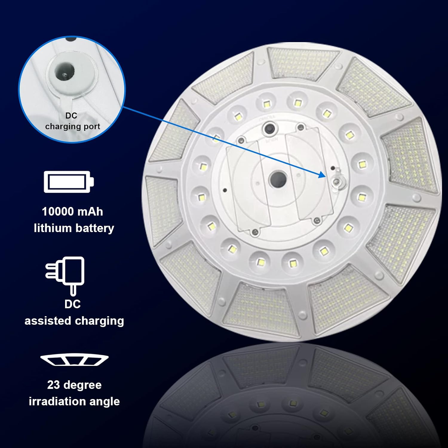 Flagpole Solar Light 6000 Lumens Brightest 566 LED Flag Pole Light Solar Powered with DC Charge Port Last Up to 20 Hrs Outdoor Dusk to Dawn IP67 Waterproof for Most 15 to 40ft Flag Poles - Image 5