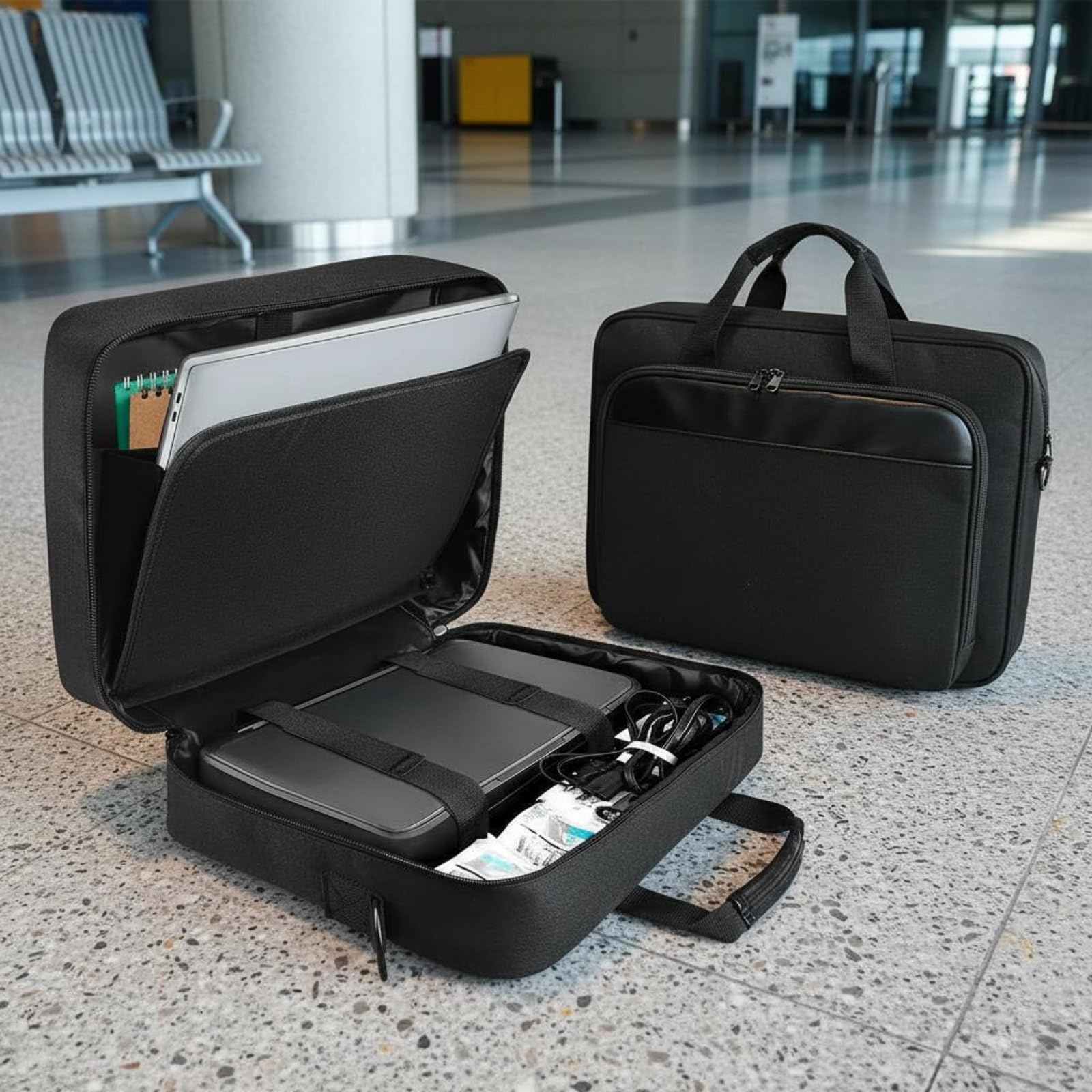 Borsa Porta Stampante Custodia Trasporto Laptop Accessori Elettronici Documenti Compartimento Doppio in Tessuto Oxford Nylon Resistente Adatta per Insegnanti Pendolari Lavoro d'Ufficio