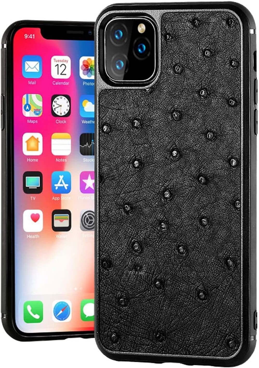 Coque antichoc iPhone 14 Pro Max cuir d'autruche chic - 8