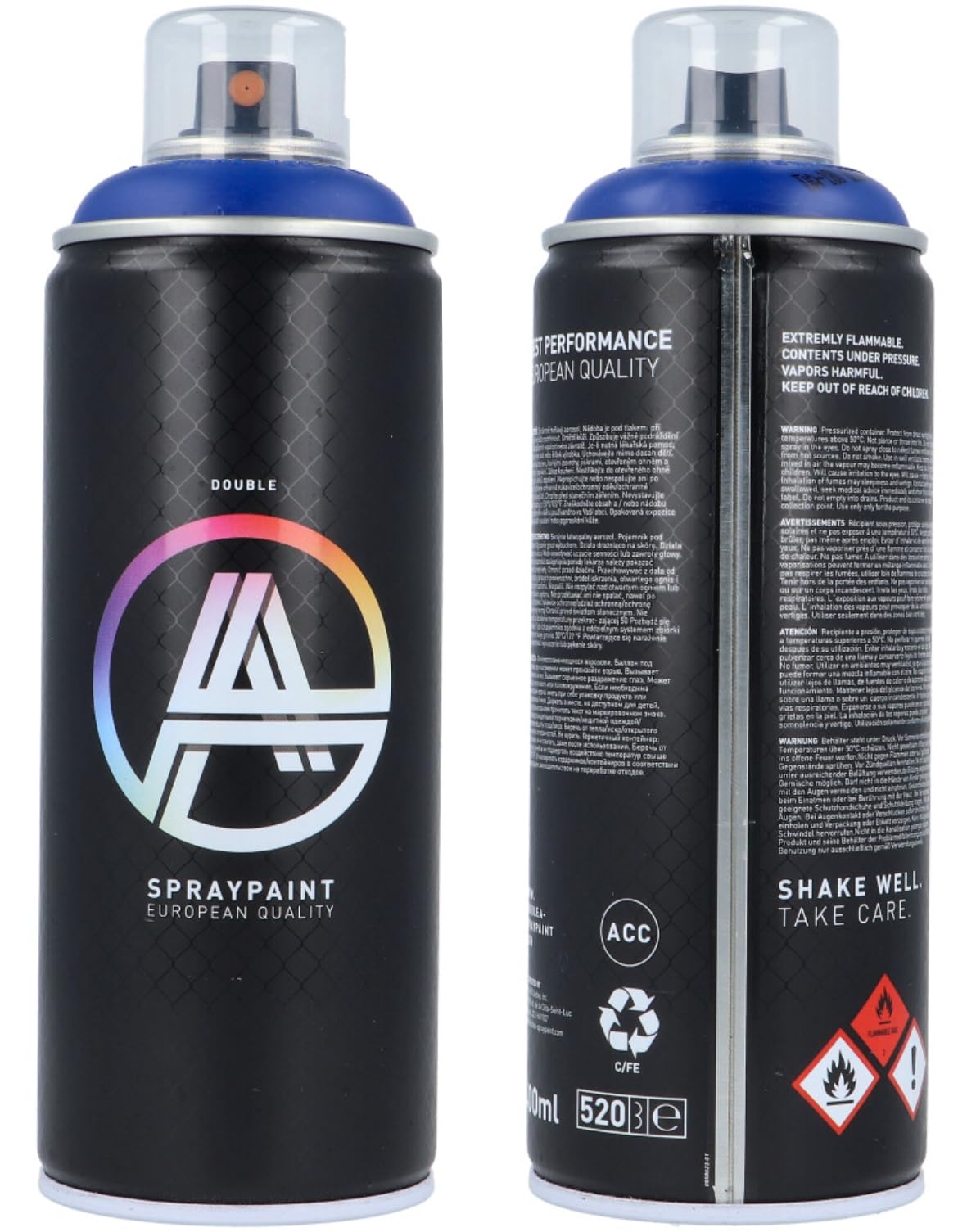 KLAMOTTEN STORE Zestaw 18 podwójnych puszek z rozpylaczem – wysoko kryjący lakier w sprayu – szybkoschnący, możliwość natychmiastowego zamalowania, jedwabisty matowy + zapasowe nasadki + ołówek