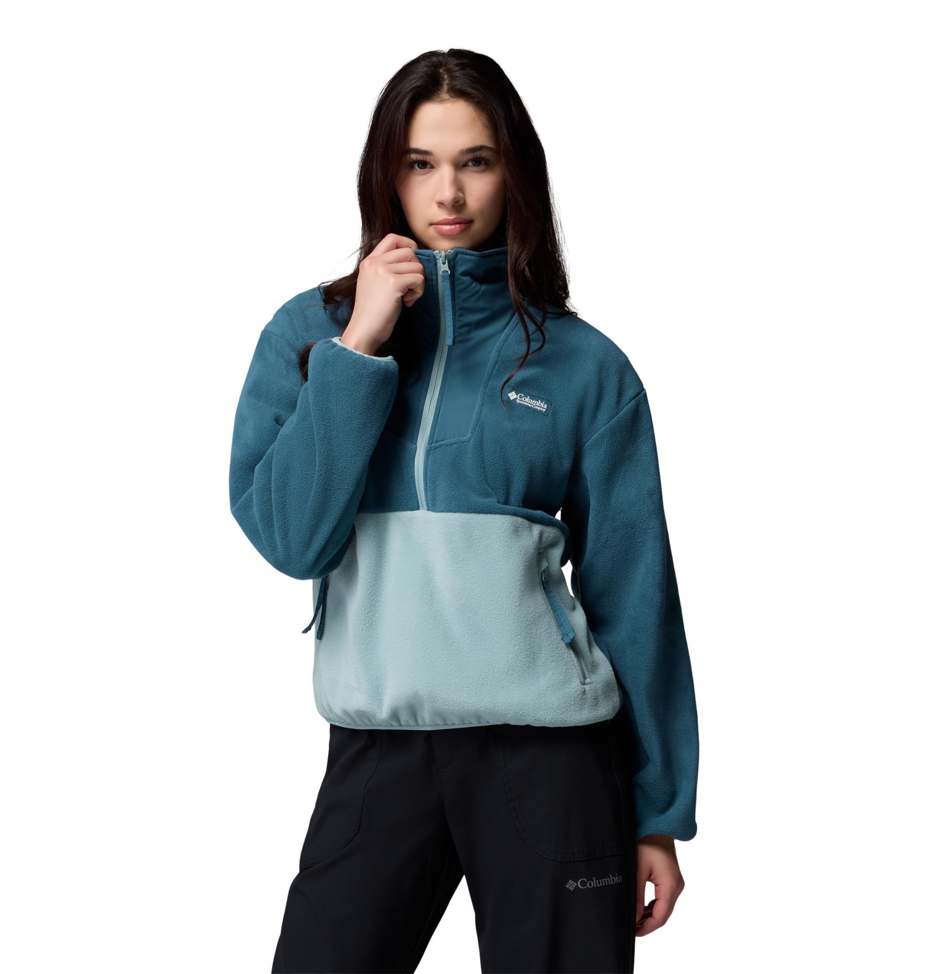 Columbia Women's Sequoia Grove 1/2 Zip Fleece, Everblue/Crushed Blue, XL