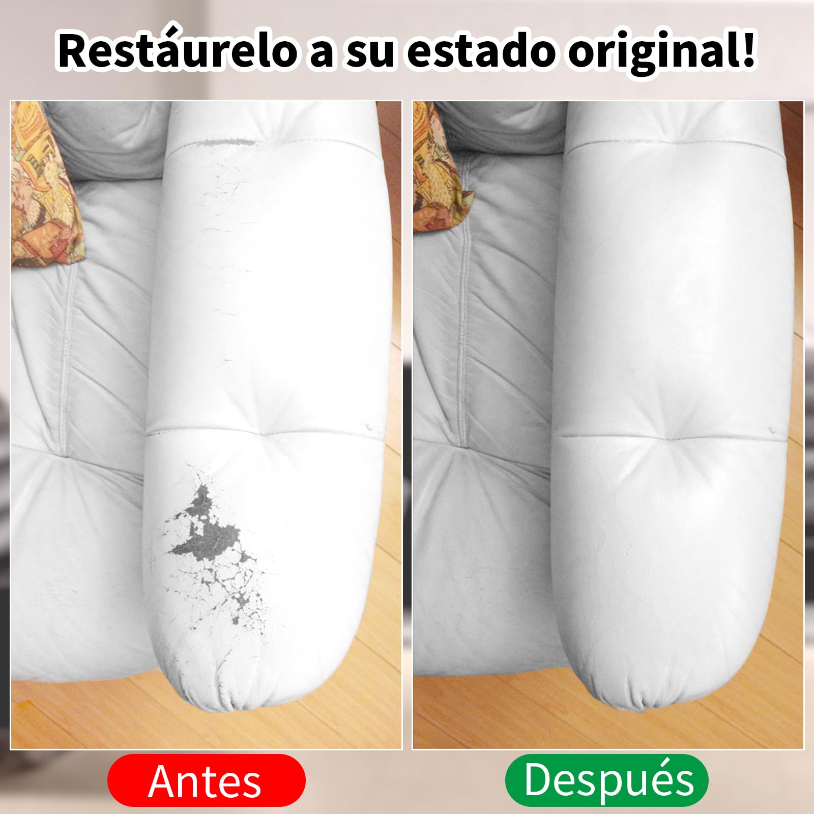 SHADAIWUYU Blanco Reparador Cuero,Cuero Liquido Reparador Pintura para Cuero para Reparar el Desgaste y Las Marcas en Sofás, Muebles de Vinilo, Asientos de Automóvil y Zapatos de Cuero