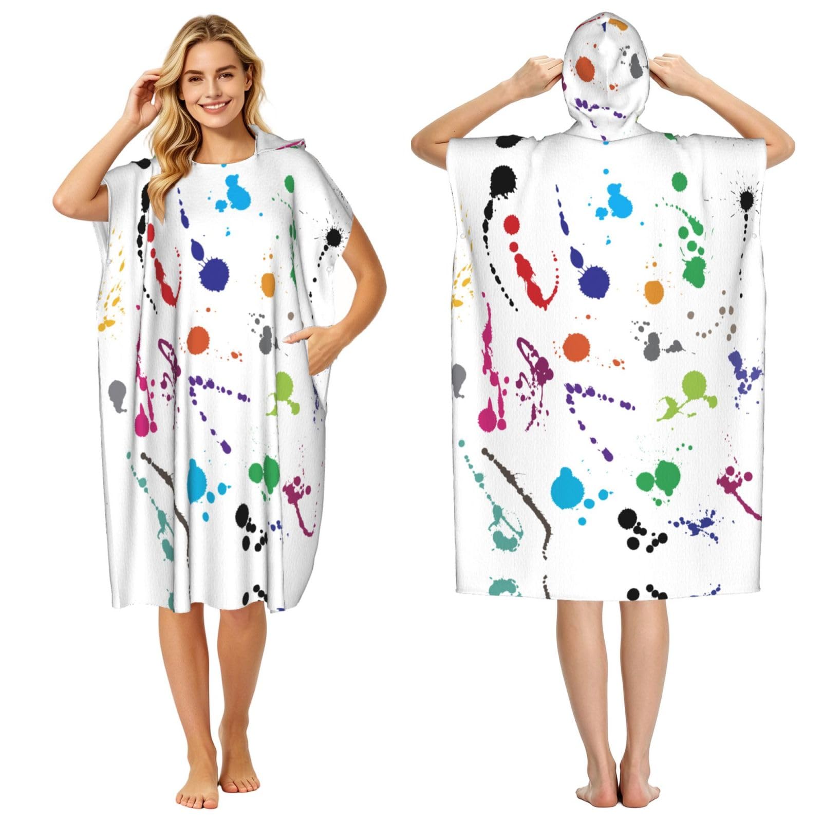 Poncho plage à capuche microfibre pour surfeurs et baigneurs actifs