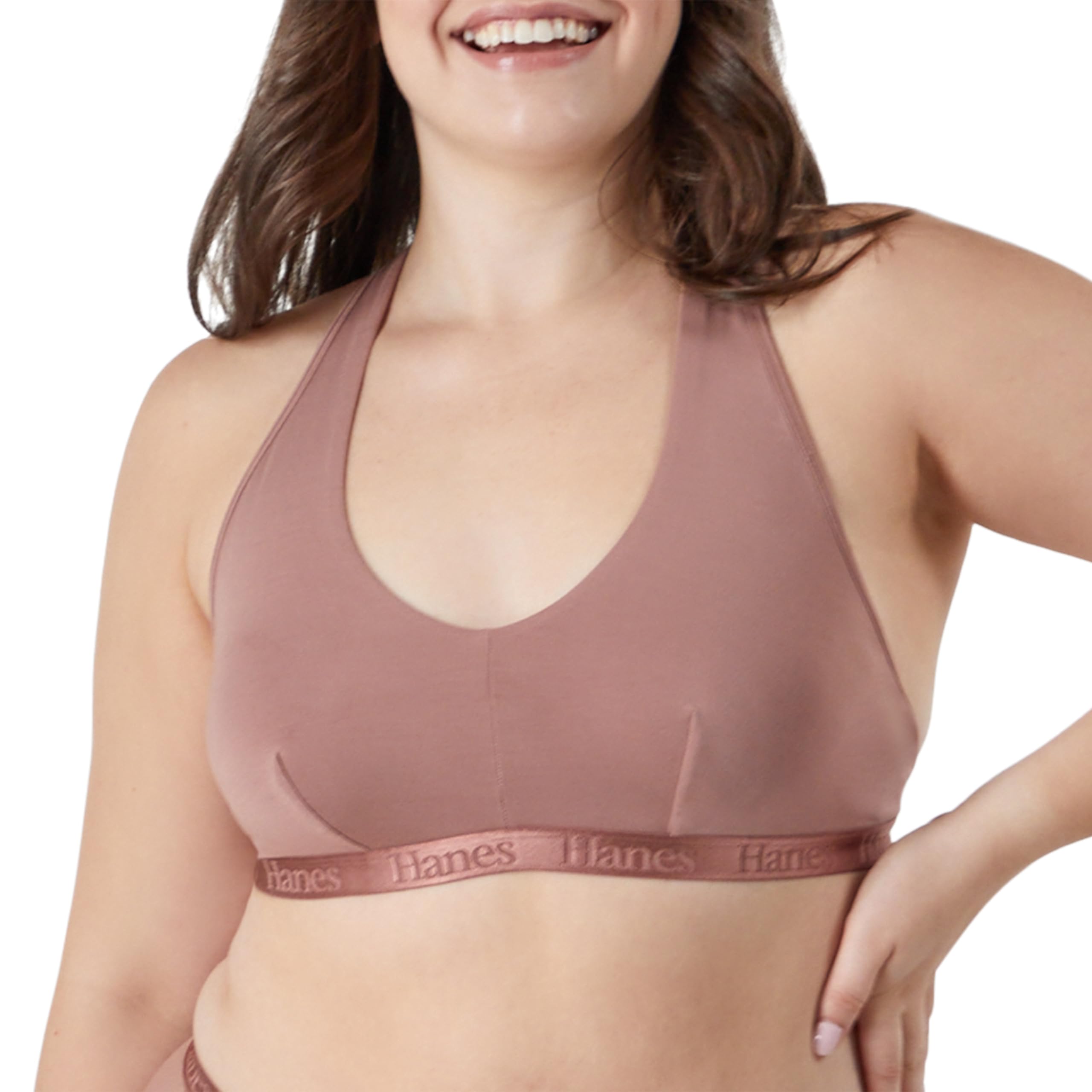 Hanes Originals Ultra Supersoft Racerback, Viscose from Bamboo Bralette Sujetador para Mujer