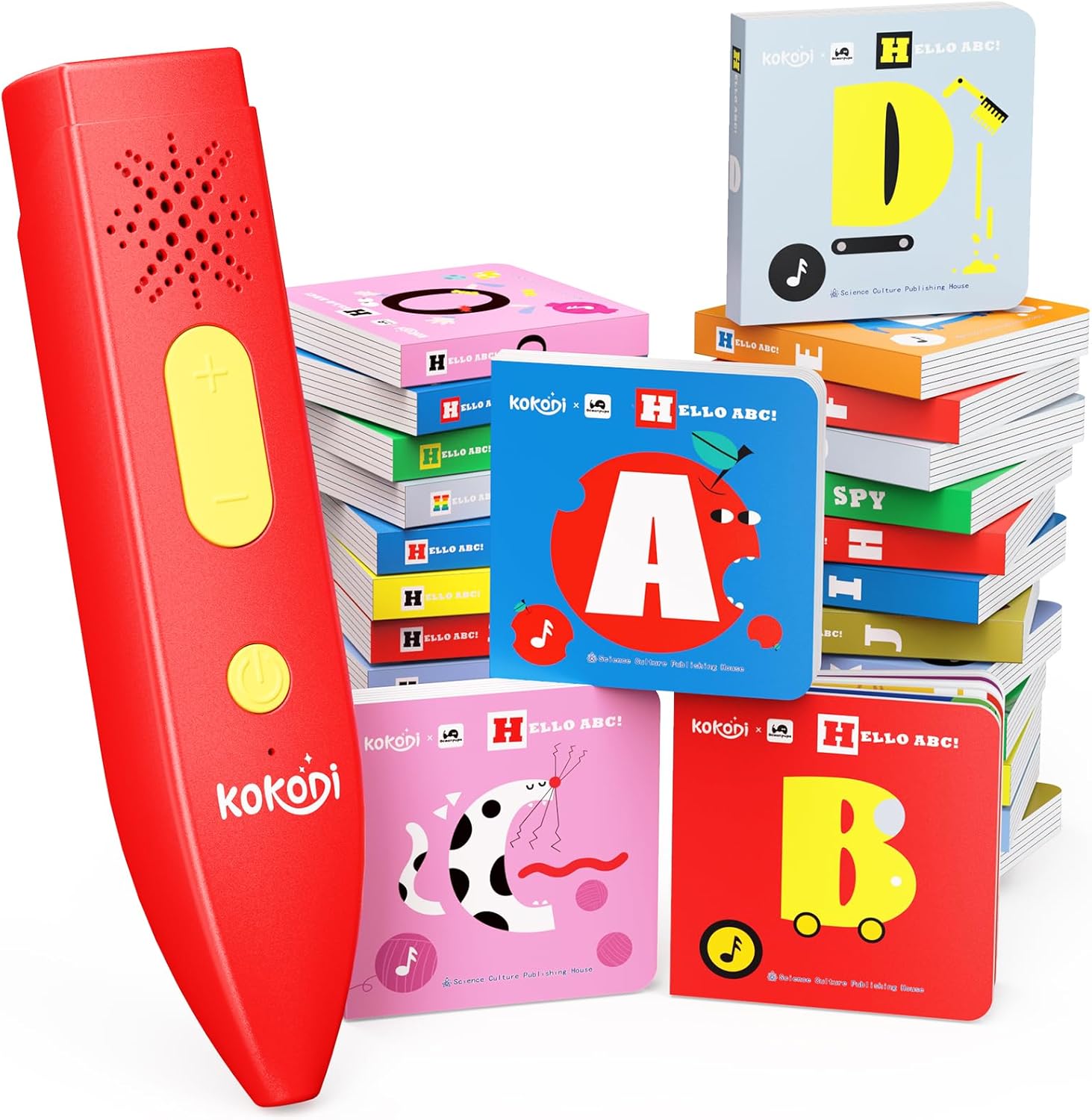 KOKODI Talking Pen 30 Small Books Sets, Interactive Audio Sound Books Kids Learning Electronic Toys for Boys Girls, 30 Palm Books Focused Mini Board Books for Educational Tiny Block Book Learning