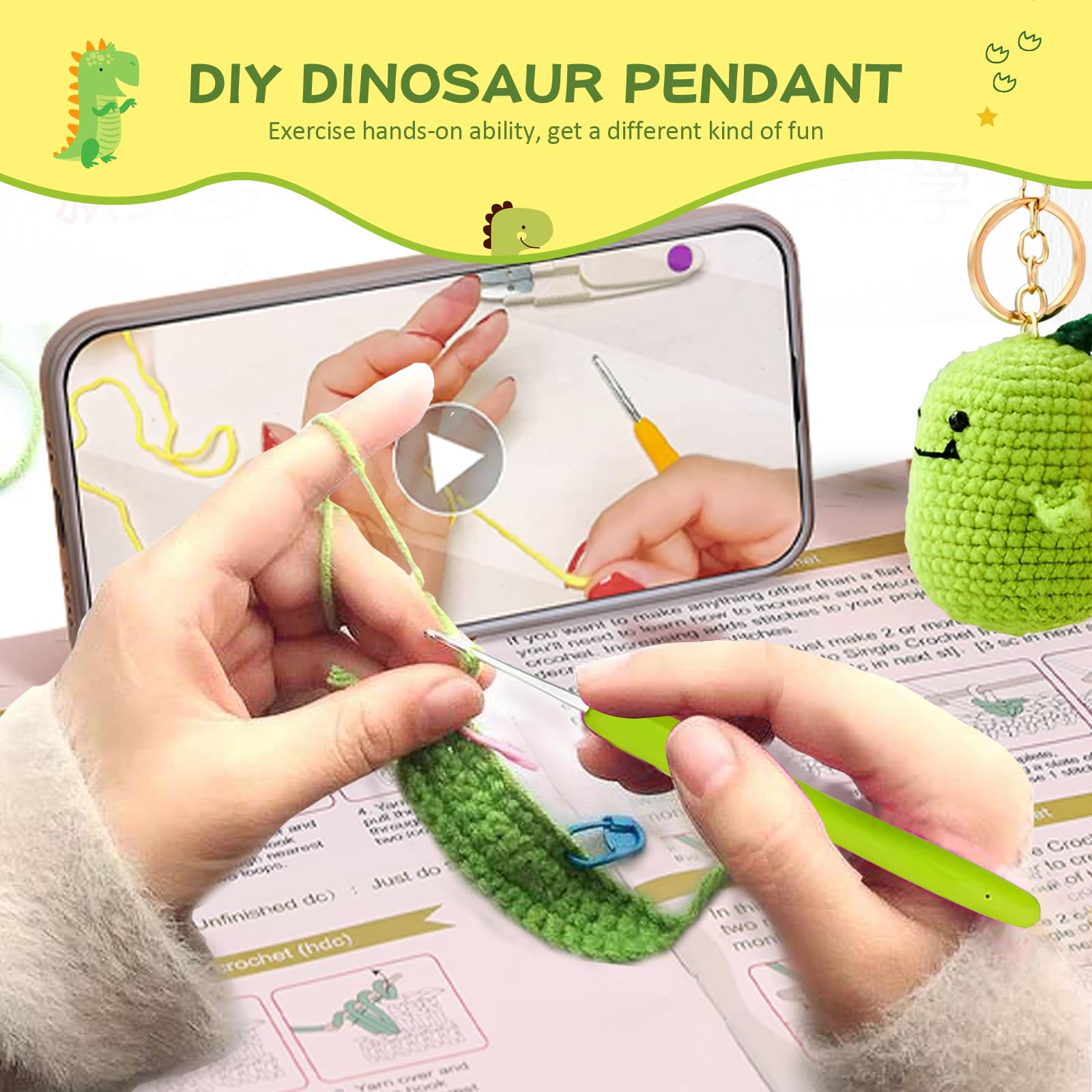 Yunmiao Kit Crochet Débutant Complet - Créez Pieuvre, Abeille Ou Animaux En Peluche Avec Instructions