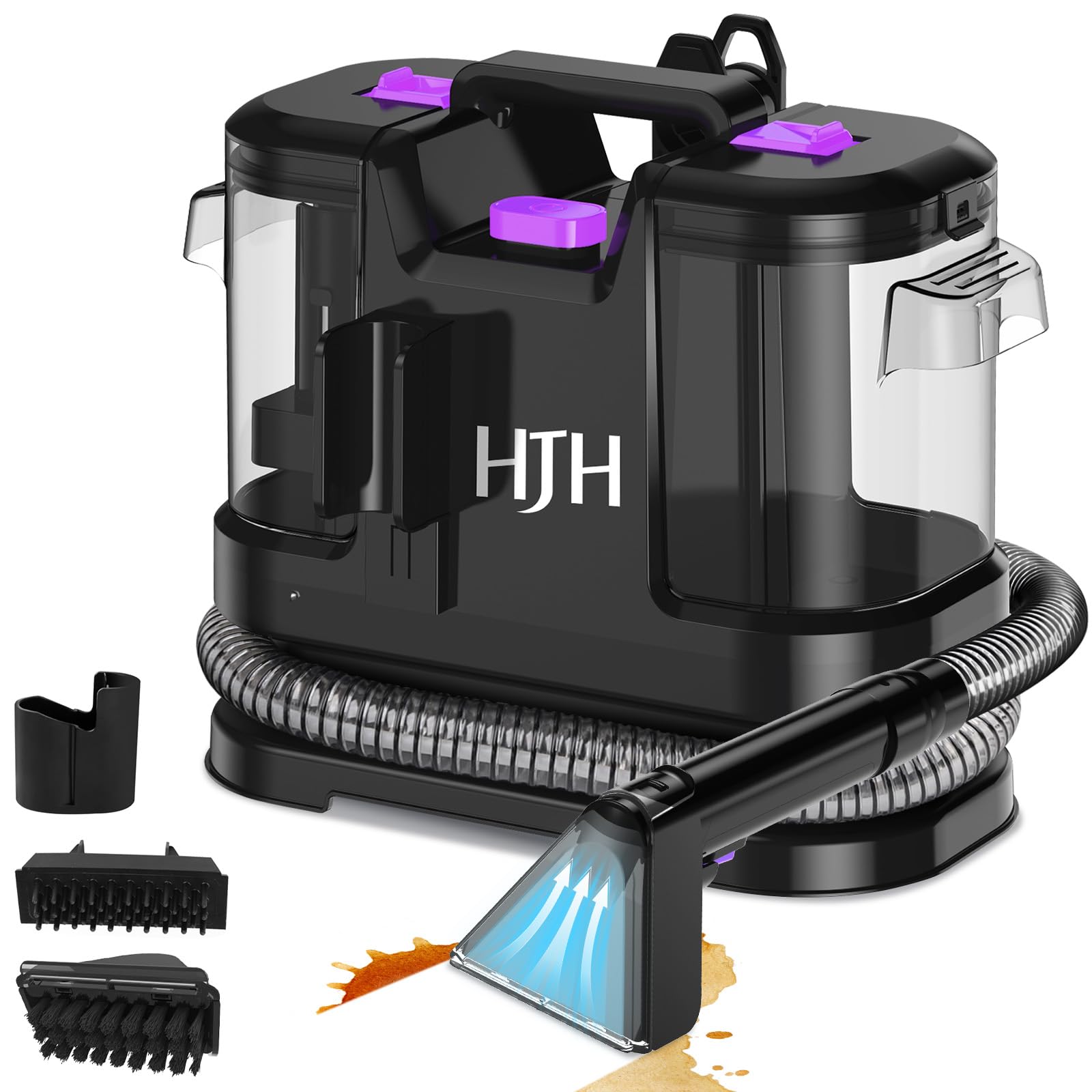 Polsterreiniger Gerät Nassauger, 450W 12kPa Teppichreiniger Waschsauger, Nasssauger Polsterreiniger, Kompakter Teppichreiniger und Textilreiniger – Waschsauger für Teppich, Polster Autositze & Sofa