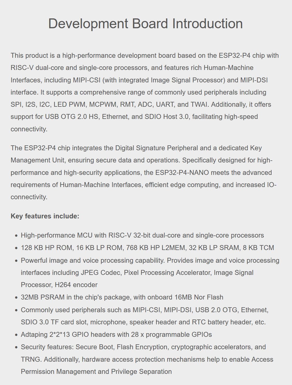 ESP32-P4-NANO High-Performance Dev Board Based On ESP32-P4 with RISC-V Dual-core and Single-core Processors, Supports Wi-Fi 6 and Bluetooth 5/BLE, with PoE Module @XYGStudy (ESP32-P4-NANO-KIT-B)