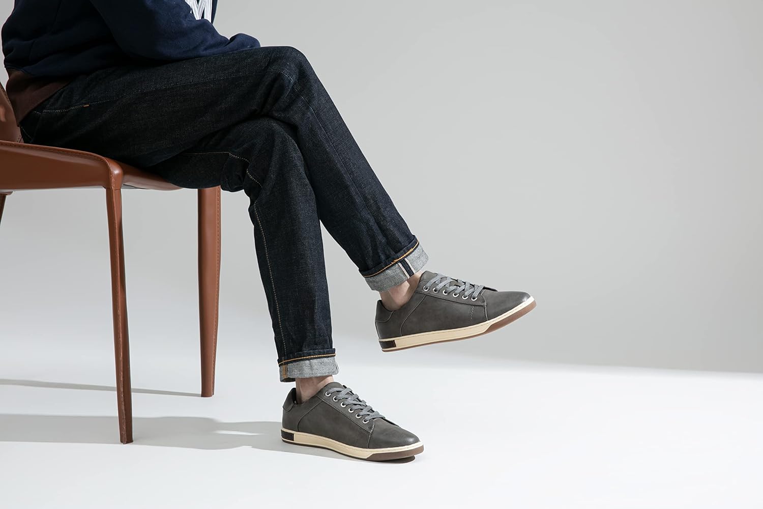 Vostey Men's Sneakers Fashion Casual Shoes Dress Sneaker Oxford Shoes 7 B81q13-grey