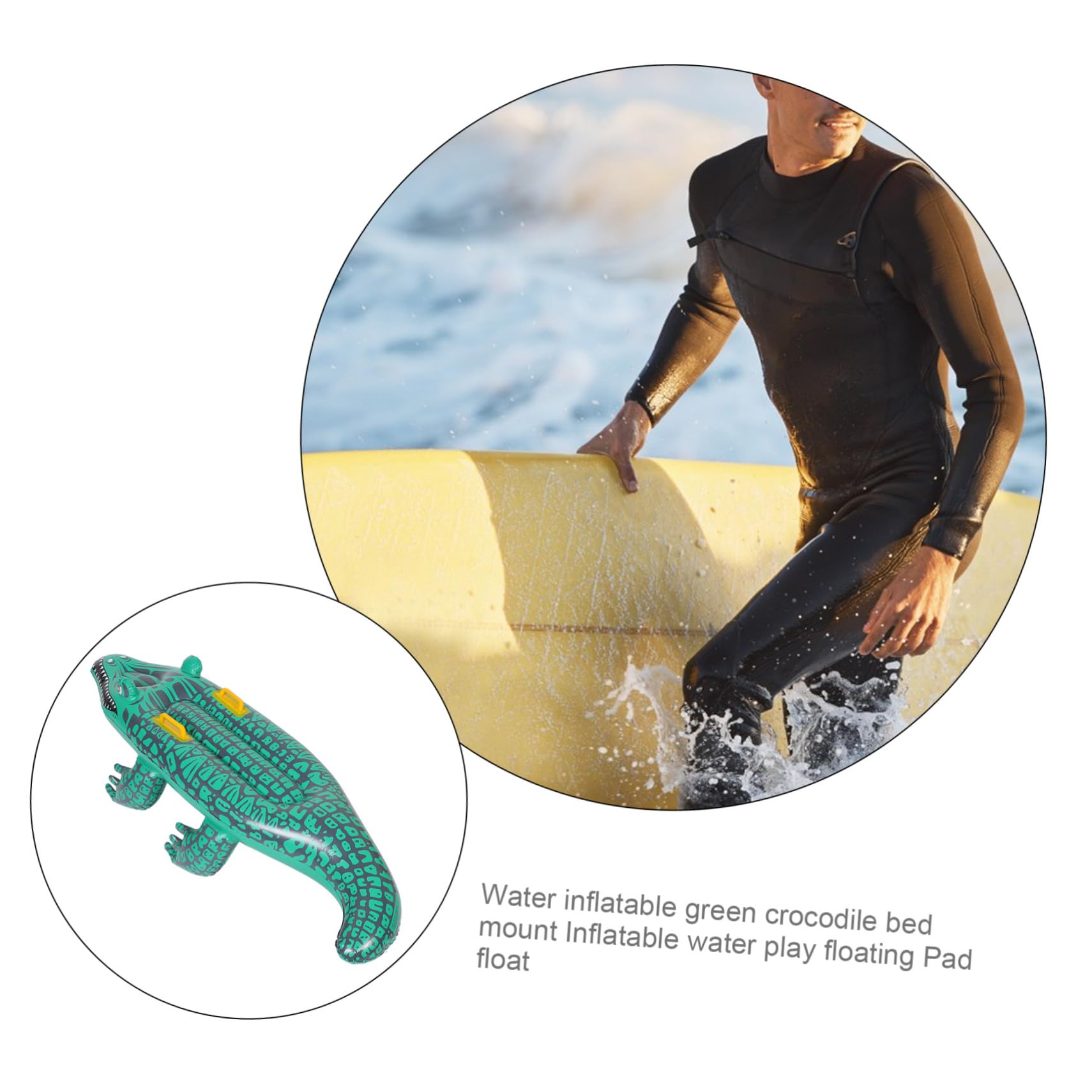 Generisch Aufblasbares Alligator Surfbrett für Pool und Strand Ergonomische Schwimmmatte aus Schnelles Aufblasen für Sommer und Wasseraktivitäten