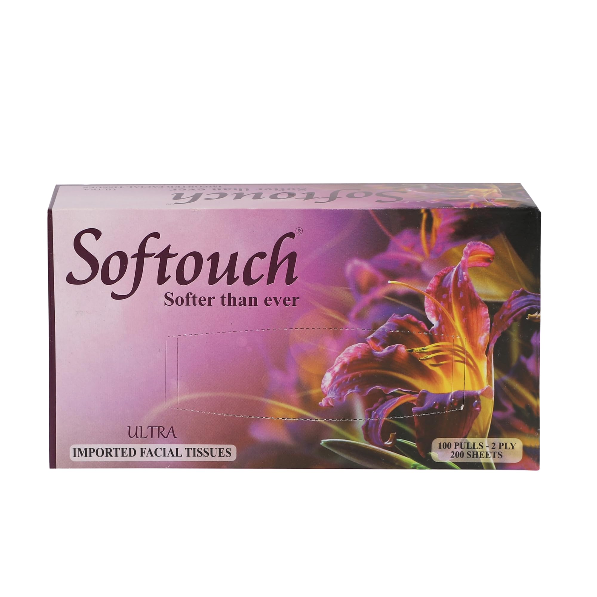 Softouch 2 Ply Facial Tissue Box | Car Tissue - Pack of 8 (100 Pulls Per Box) - Image 5 thumbnail