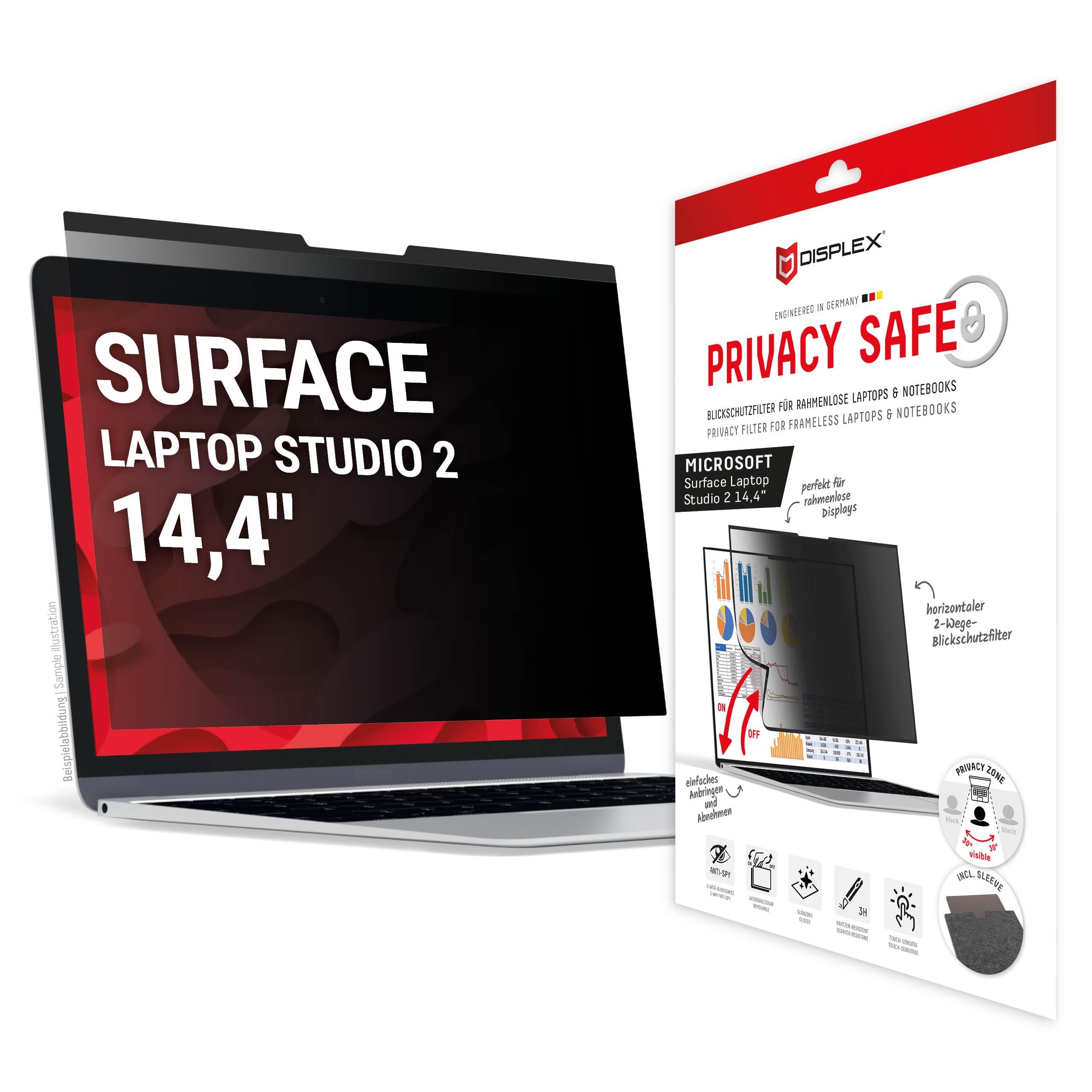 Filtro de privacidad magnético Displex para Surface Laptop Studio 2 de 14.4 pulgadas 8