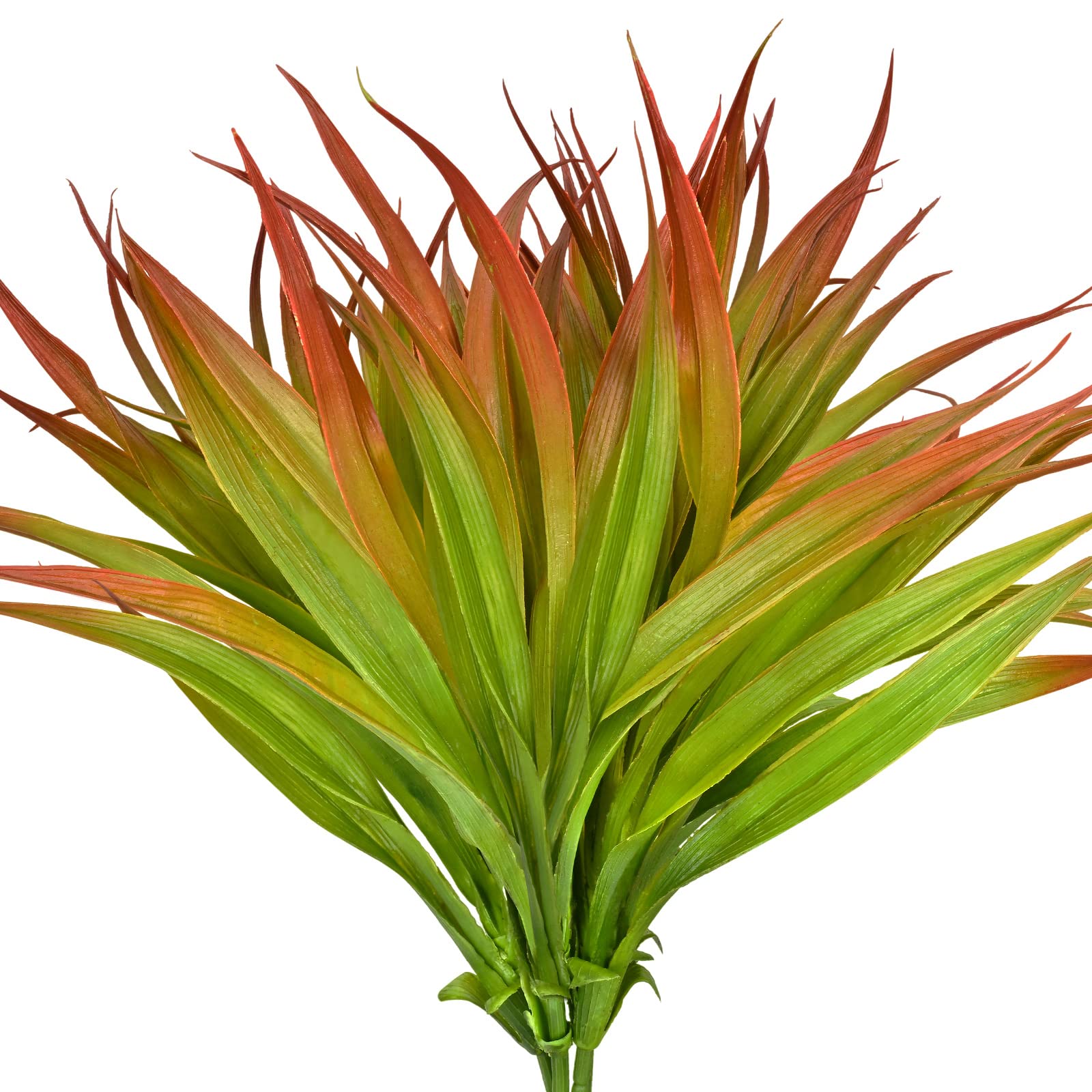 Martine Mall 4Pcs 16’’ Artificial Outdoor Grass Plant Fake Plastic Grass Plants Plastic UV Resistant Grass Greenery Grass Stems Artificial Greenery Shrubs for Window Patio Front Porch Home Decor