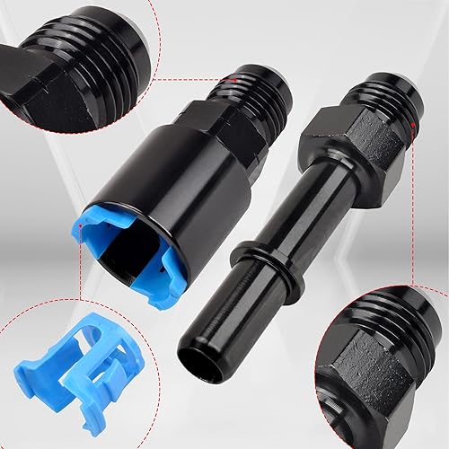 Miniatura 9 de FGJQEFG Accesorios de adaptador de riel de combustible de alimentaciónretorno -6AN EFI AN6 Push ON compatibles con LT1 LT4 LS1 LQ4 LQ9