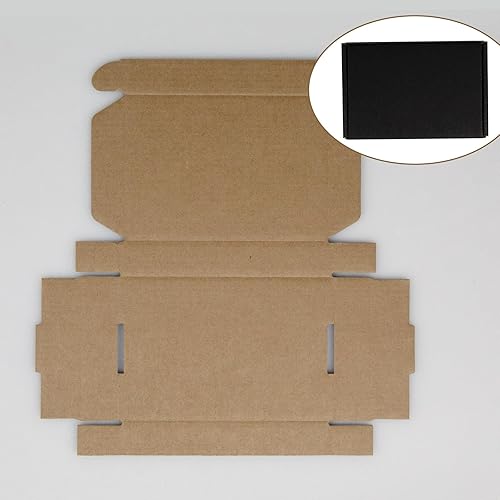 Miniatura 24 de Paquete de 50 cajas de envío pequeñas de 6 x 4 x 1 pulgadas, cajas de cartón corrugado blanco, caja de embalaje de correo móvil Blanco,Negro -,Marrón