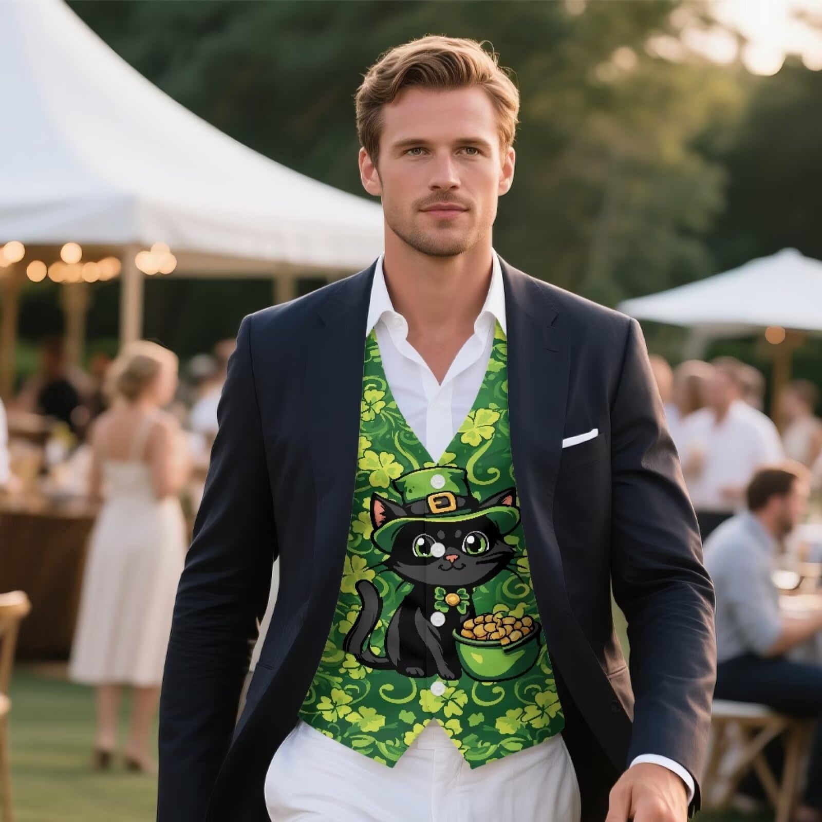 Chaleco de traje para hombre, ajustado, formal, chaleco casual de negocios para esmoquin