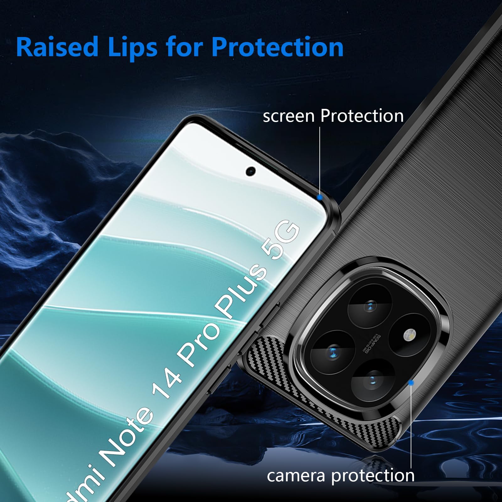 Funda Para Xiaomi Redmi Note 14 Pro 5G / Poco X7 5G - TPU Suave, Delgada, Protectora, Antiarañazos, Color Negro