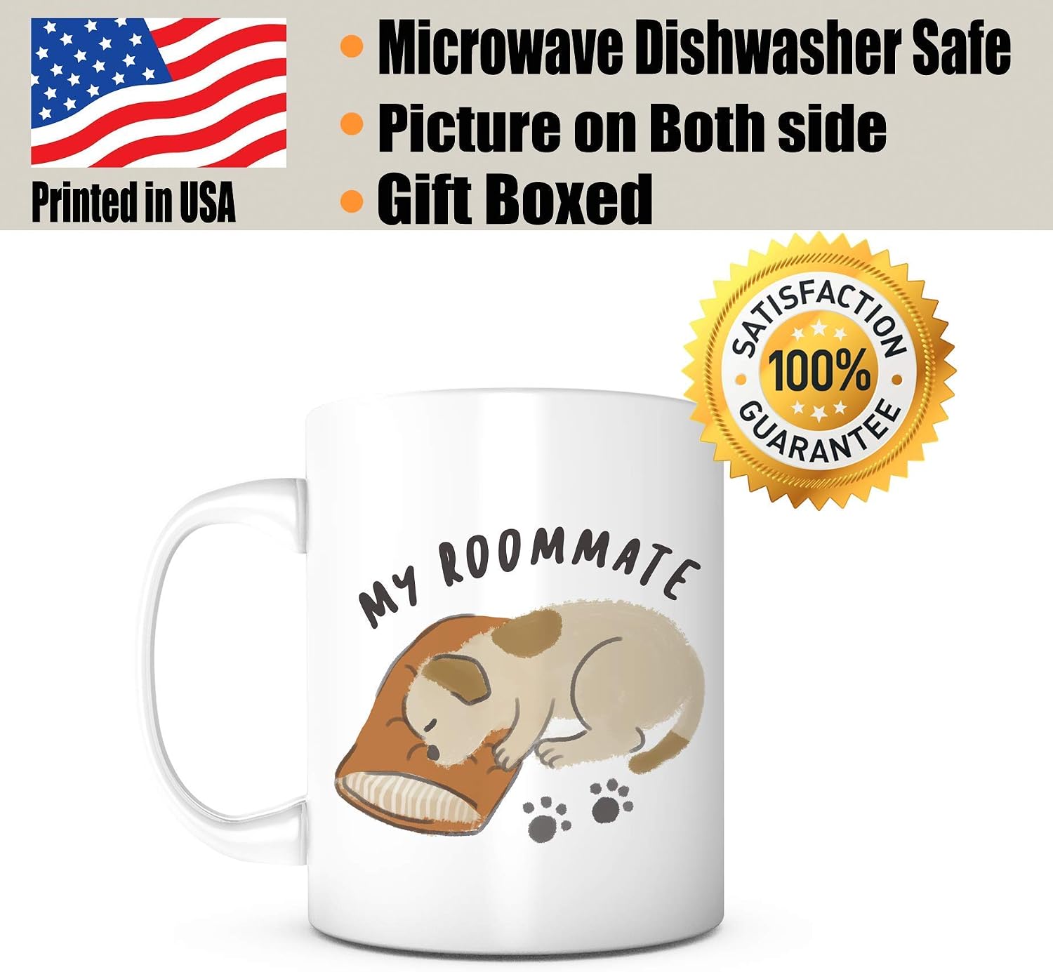 Best Roommate Ever-Funny Gift Mug Ideas Coffee Mug for Dog Lovers/Dog Mom/Dog Dad/Dog Mugs/Dog Owner Gift/ Dog Coffee Mug/Puppy Mug for Him/Her/Husband/Wife/Boyfriend/Girlfriend/Boss/Co-worker