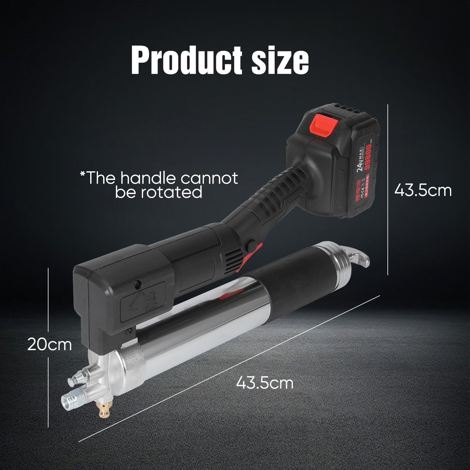 Pistolet à Graisse Électrique 24V - 12000 PSI, 5.3 Oz/min, Batterie Incluse, Pour Cartouches 400CC, Professionnel Et Sans Fil - 3