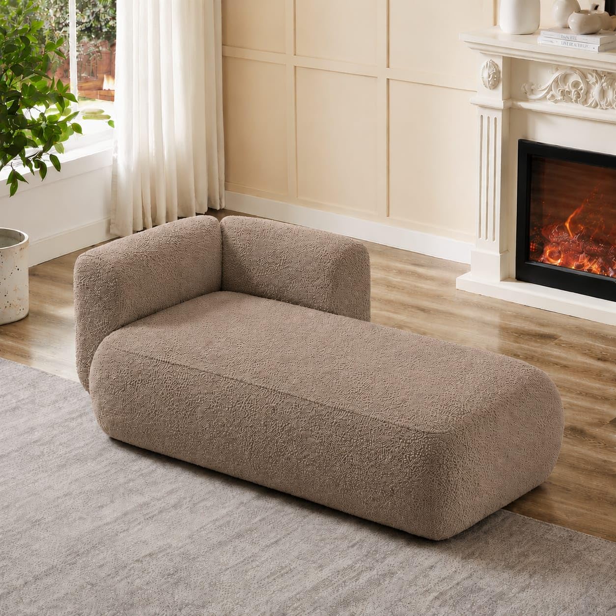 Modern Classic Upholstered Flip Top Storage Bench 2 Seater Sofa Settee Chaise Lounge Chaise Lounger for Living Room Bedroom Reception and Office (Taupe Boucle)-image-27
