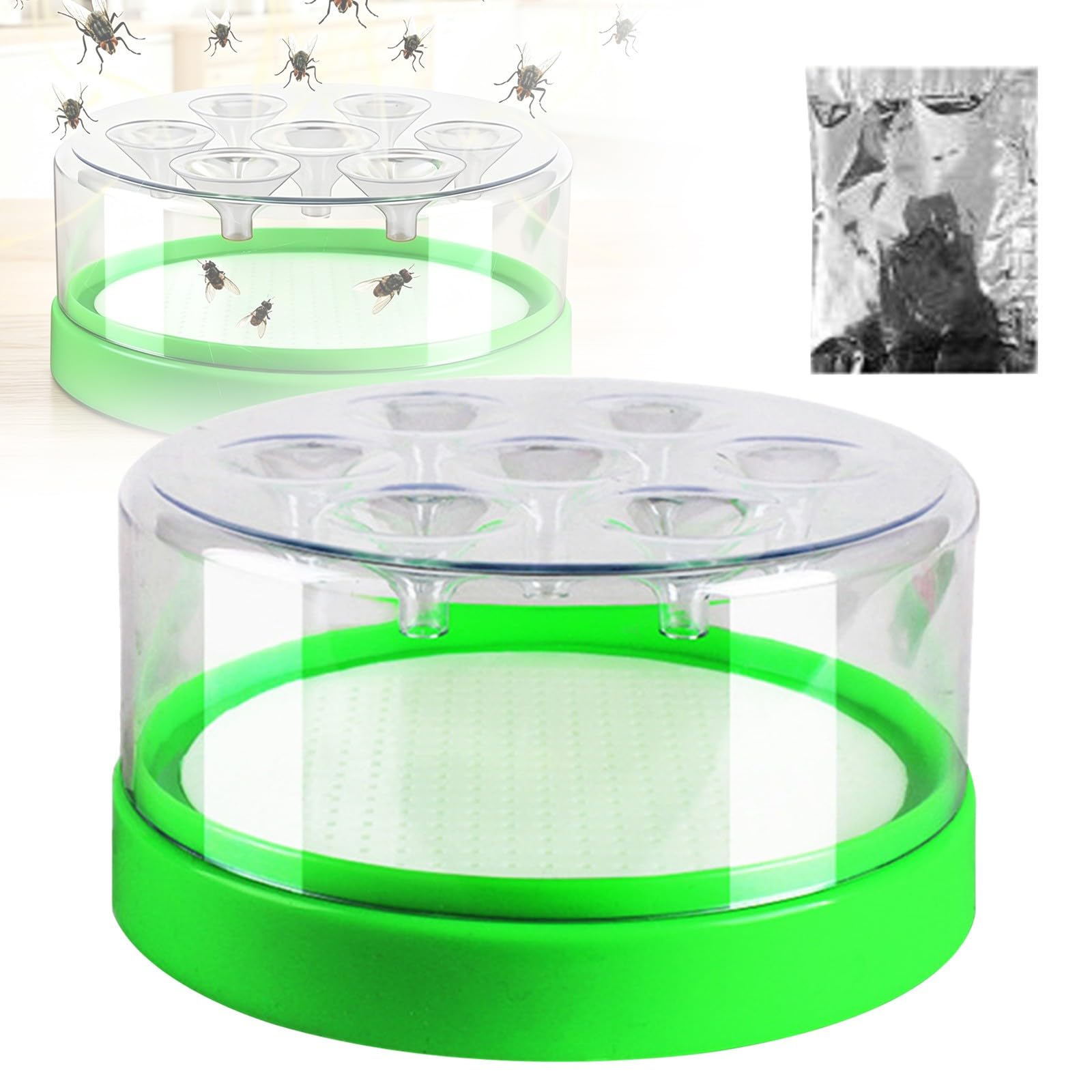 Fly Trap One-Way Funnel Chemical-Free Fly Catcher with a Packet Bait(1PCS) — image 1