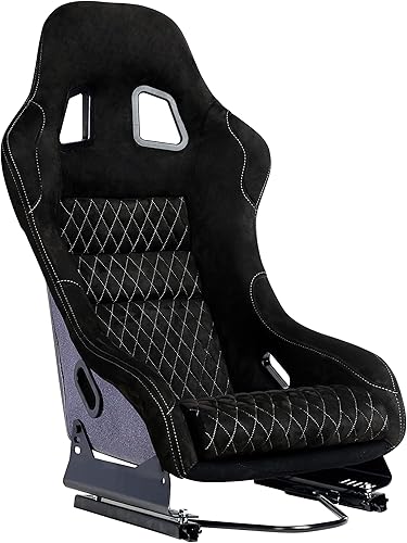 Tamaño M Pieza de Universal Plata Glitter Fibra de Vidrio Racing Cubo Asiento Completo Negro Gamuza Cubierta de Diamante Blanco Puntada Frontal Con disponible en Yaxa Peru