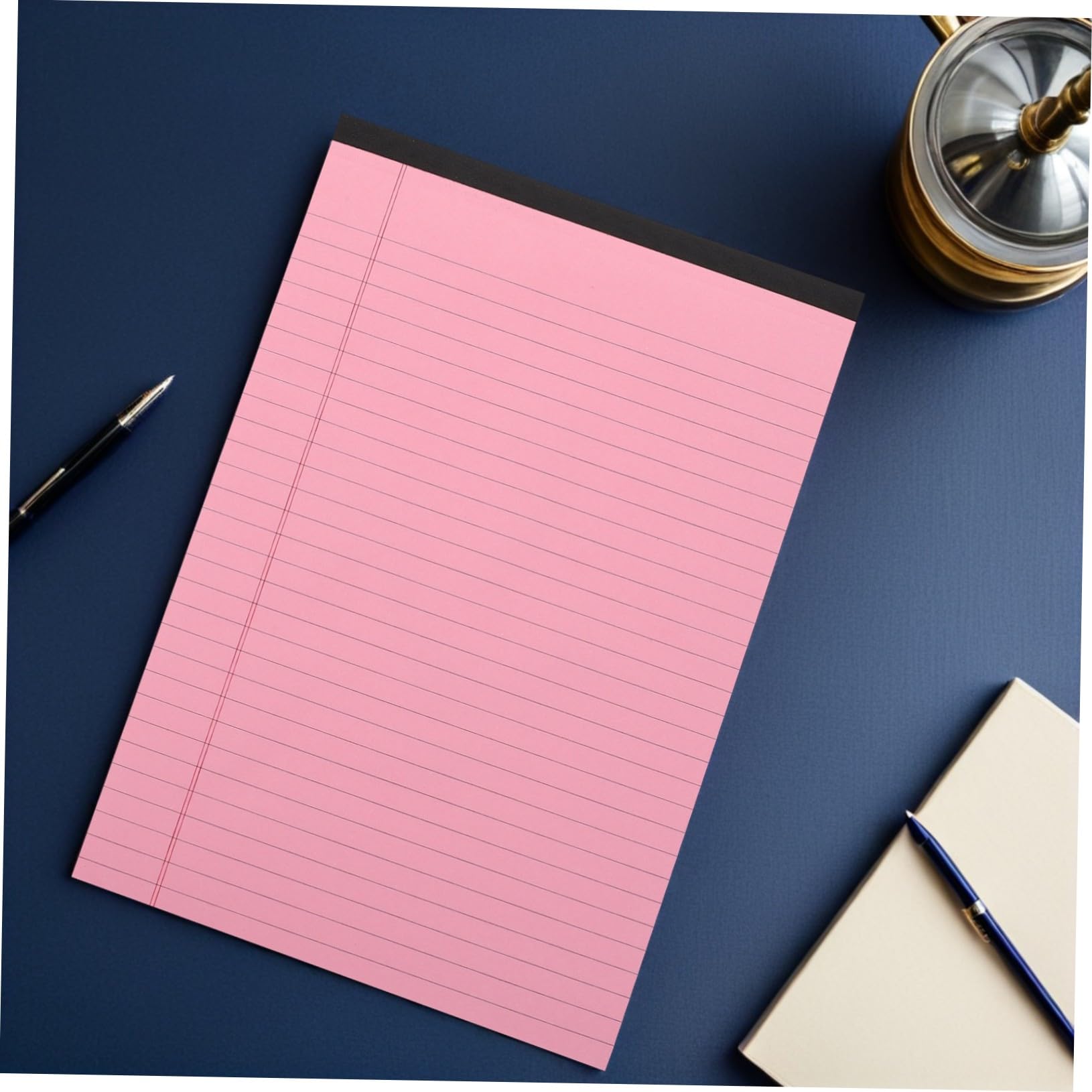 4 Pièces Lot de Carnets Roses à Lignes Horizontales Blocs-notes Déchirables Rechargeables pour Bureau École et Prise de Notes Organisée
