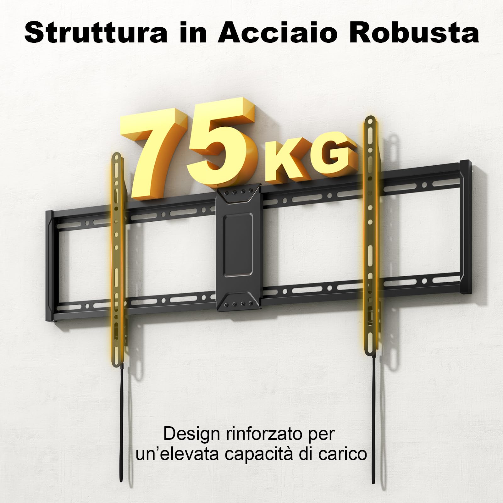 Supporto universale per TV da 43–100 pollici fisso, Supporto piatto per TV fino a 75 kg, compatibile con VESA 800 x 400, nero