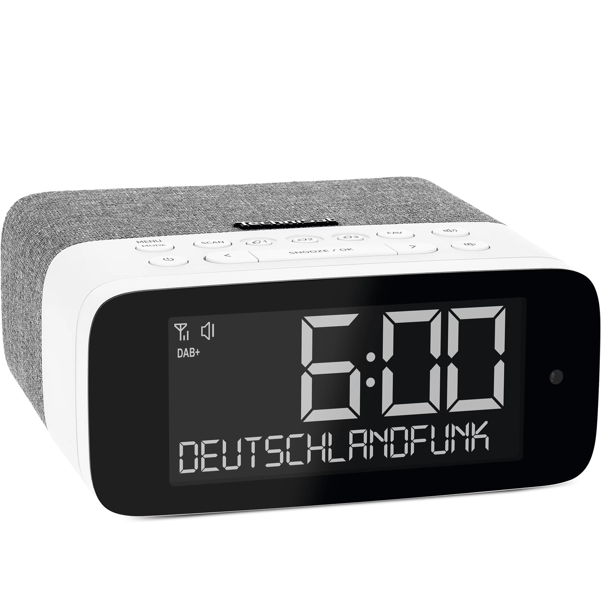 TechniSat Digitradio 52 ASA – DAB+ radiobudzik z automatycznym alarmem bezpieczeństwa (ASA, UKW, budzik, cztery budziki, ściemniany wyświetlacz LC z czujnikiem światła, Bluetooth streaming audio, 3 W