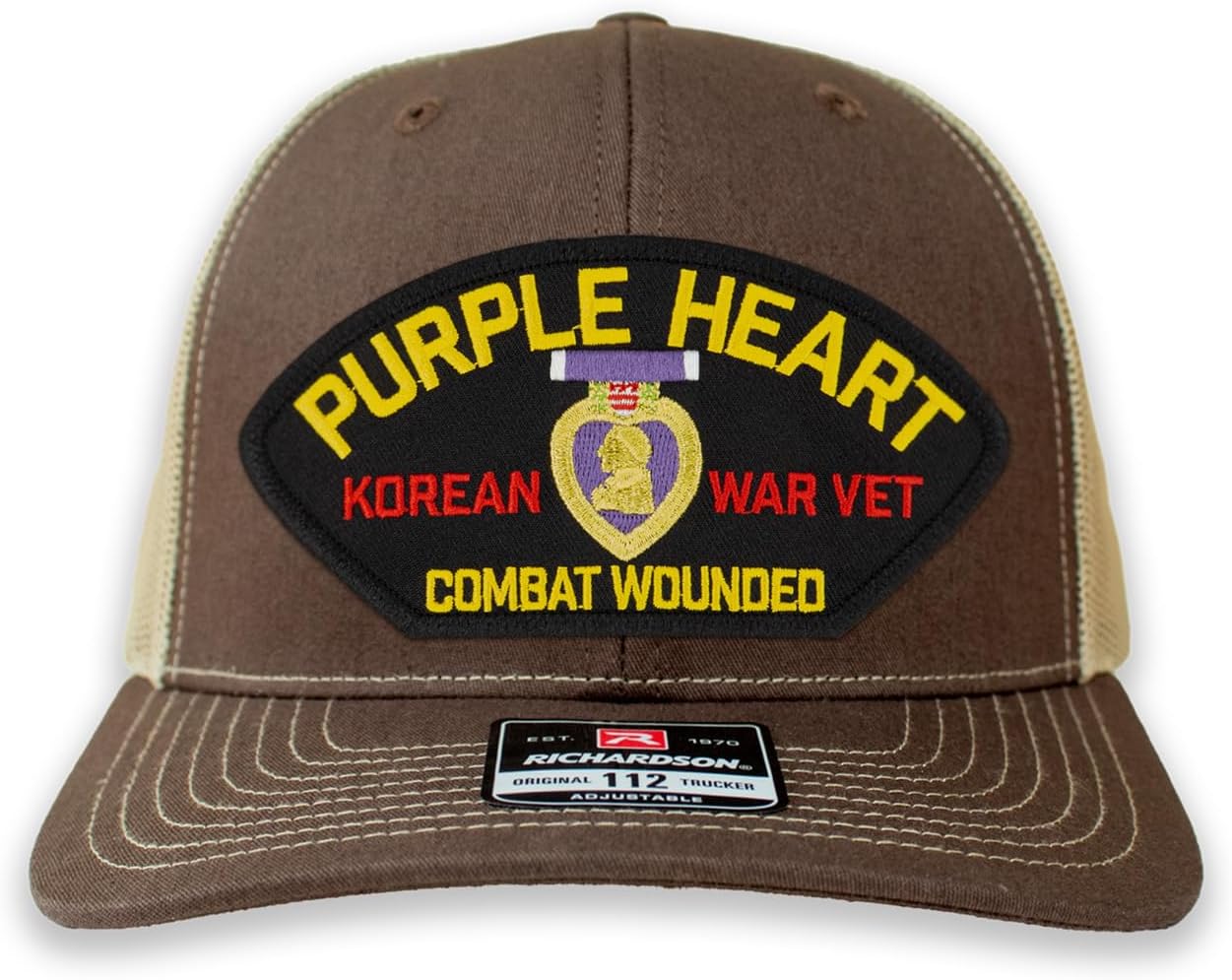 Purple Heart - Korean War Veteran Combat Wounded Ball Cap or Trucker Hat