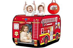 Pop-Up Fire Truck Playhouse Tent for Imaginative Play