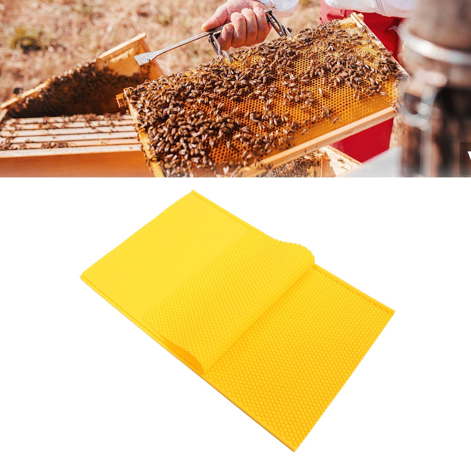 Silikonbienenwachsblattform, 2pcs Bienenwachs -Presseblattblechausrüstung Tragbar, Einfach zu Reinigen, Wiederverwendbar, Bienenwachspresse für die Imkerei (YELLOW)
