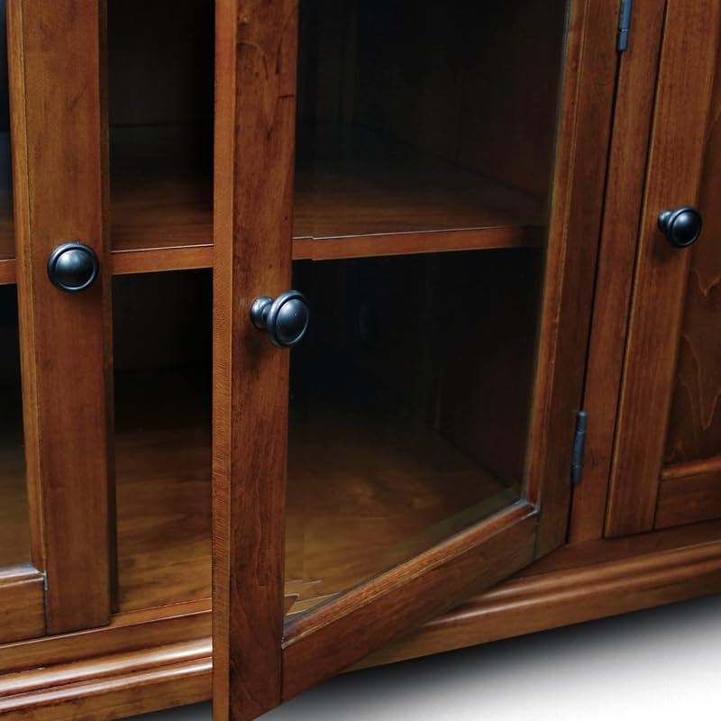 Leick Home 87360 TV Stand with Enclosed Storage For 65" TV's, Westwood Brown Cherry image 6