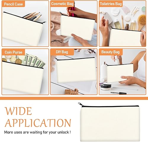 Miniatura 5 de Legigo Bolsa de manualidades en blanco, estuche de lona para lápices en blanco, bolsa de maquillaje en blanco, bolsa de lona a granel, bolsa de