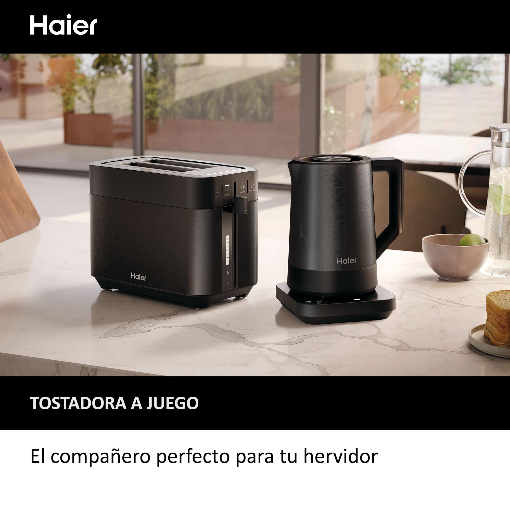 HAIER Hervidor de Acero Inoxidable, Ahorro de Energía, 7 Ajustes de Temperatura, Función Mantener Caliente, Hervir para una Taza, 1.7L, 2200W [I-Master Series 5]