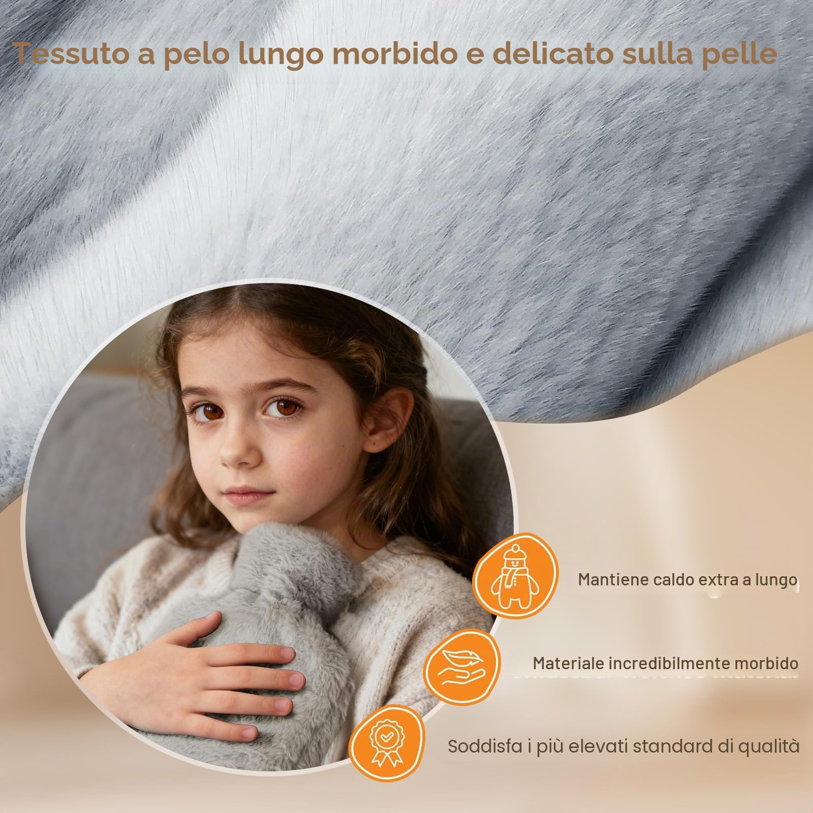 Cintura termica con bottiglia d’acqua calda 1 L, extra-lunga 130 cm, copertina morbida rimovibile, fascia riscaldante per pancia, vita e collo, gomma naturale certificata BS 1970:2012