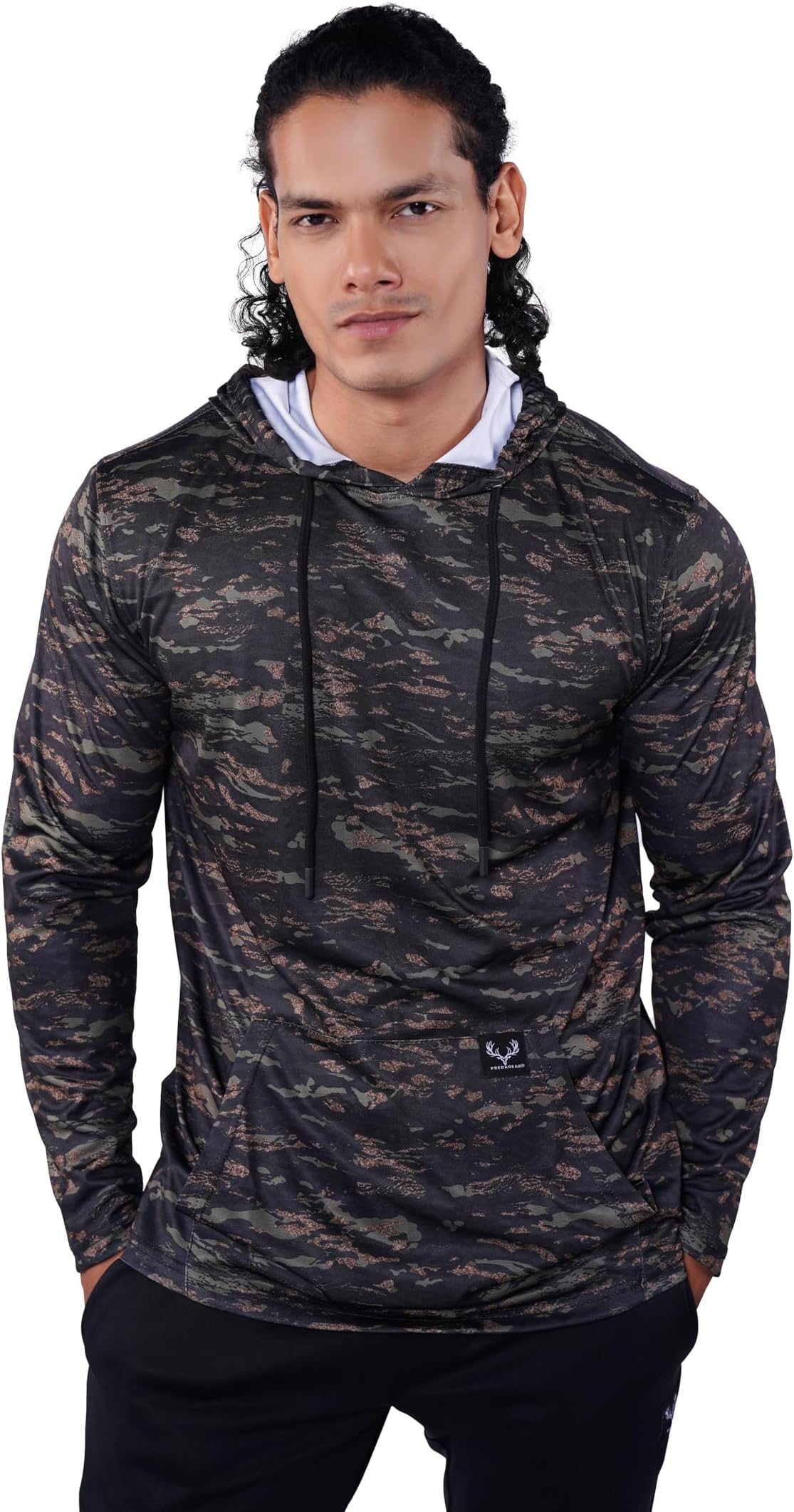 Men's Jersey Pullover Hoodie – Signature Design, Dry-Fit, Quick-Dry, UPF Protection, Textured Hood & Sleeves