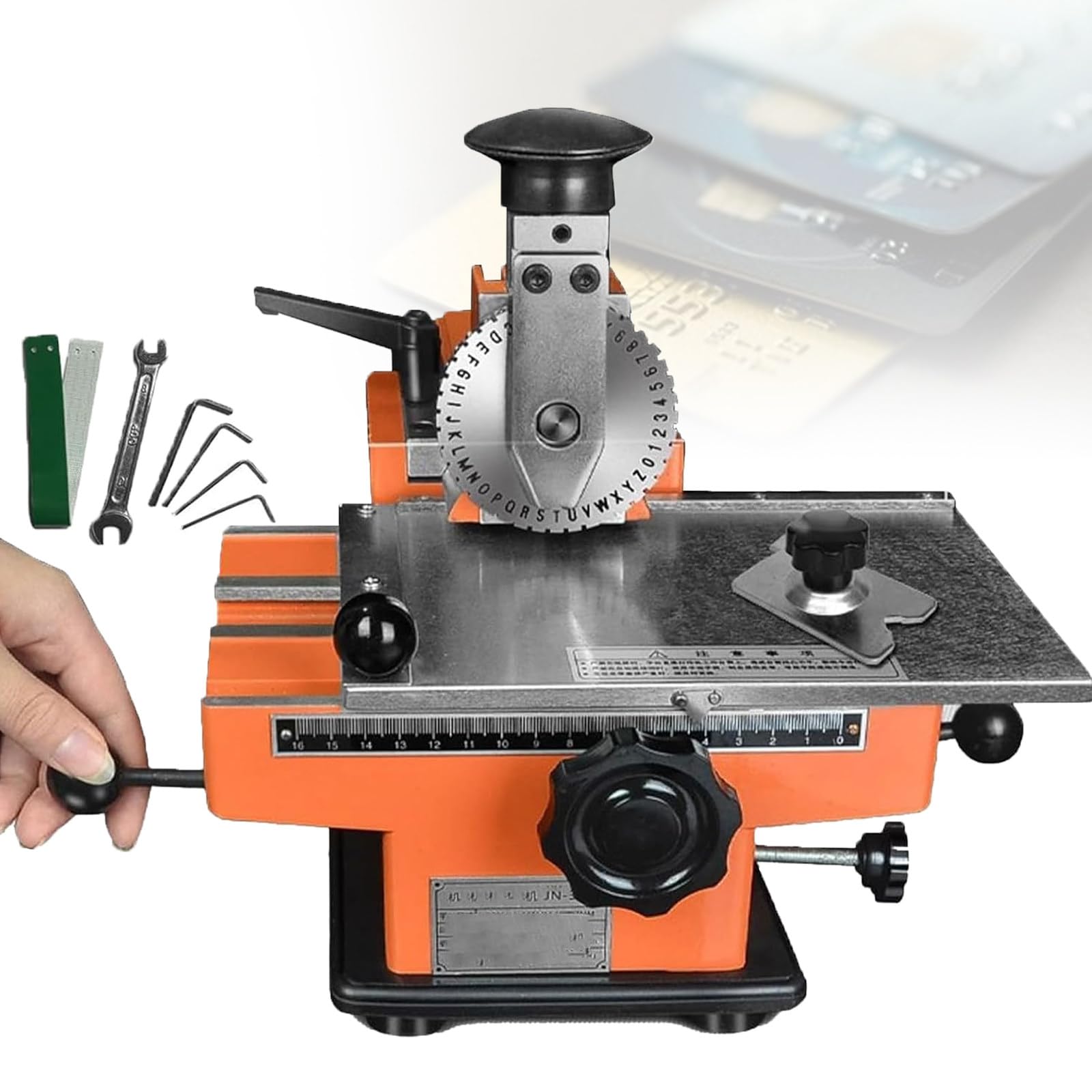 Atwynd Semi-Automatic/Manual Metal Stamping Printer, Versatile Embosser for Labels & Dog Tags, Nameplate Marking Machine, High Precision Marking Machine with Optional Character Wheels A-2mm