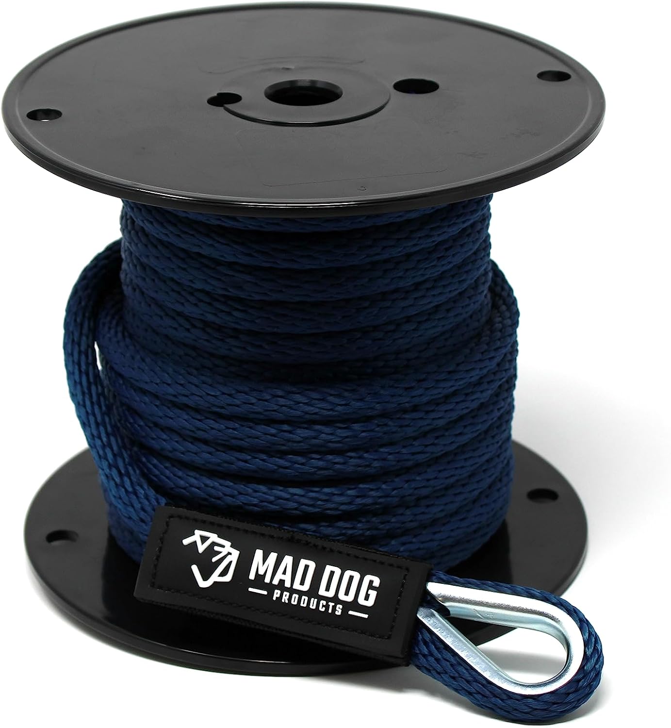 3/8" x 50' Navy Solid Braid Nylon Anchor Line w/Thimble - Made in USA