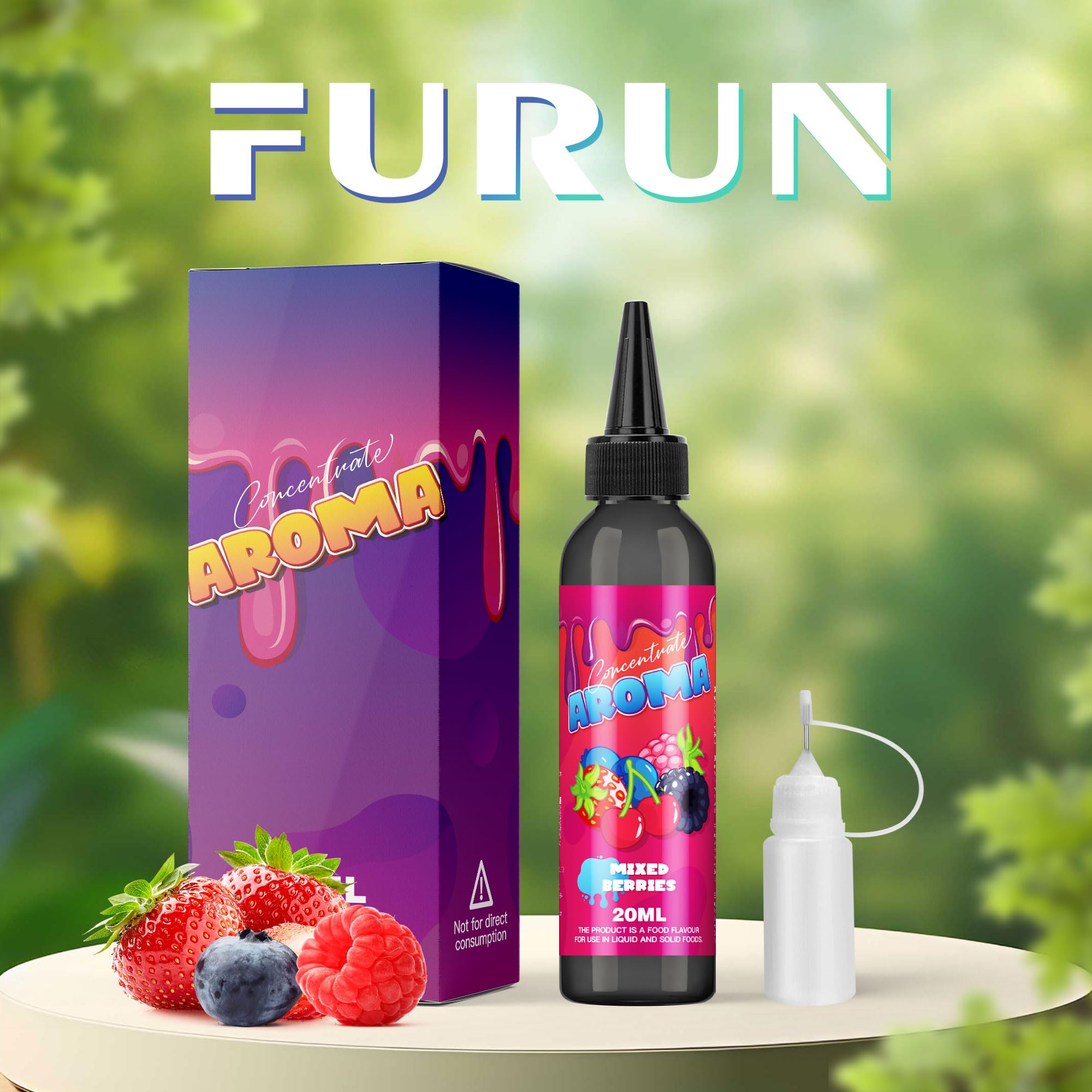 FURUN Koncentrat Aromatyczny 20 ml (w butelce 120 ml) – Zapach do gotowania, pieczenia, napojów (mieszane jagody)