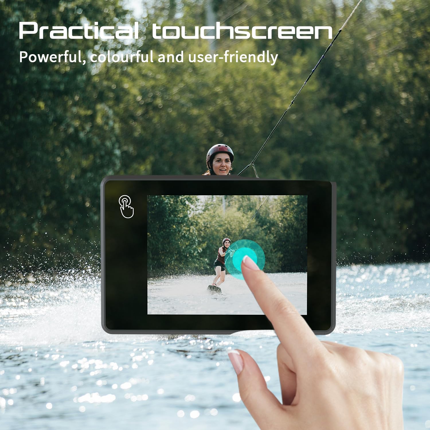 Apexcam M90 Action Cam 4K60FPS 64MP WLAN EIS Bildstabilisierung Sportkamera 40m Wasserdicht 8X Zoom 2.4G Fernbedienung 2x1350mAh Akkus