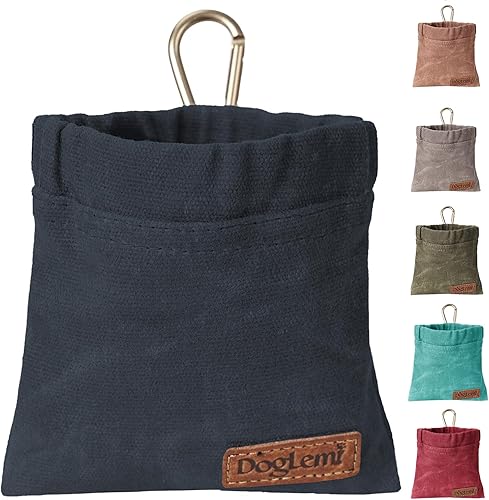 ETIAL Bolsa de golosinas para perros, bolsa portátil de entrenamiento para cachorros, bolsa de paseo para perros con cierre automático, bolsillo de