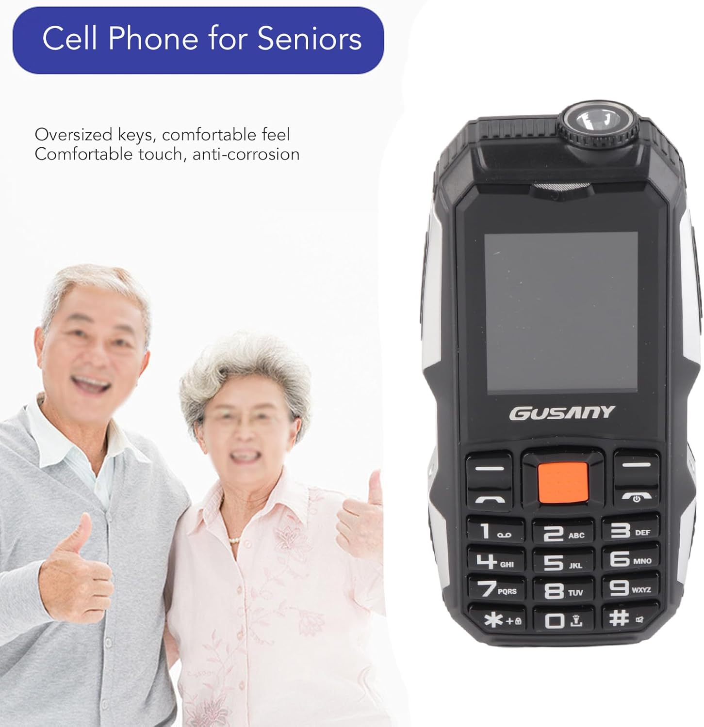 2G Mobile Phone for Elderly, Unlocked Seniors Mobile Phone with Alarm Function & Big Buttons, Dual SIM Basic Mobile Phones, 1.8in Screen, BT, Flashlight MP3 Music (Black)