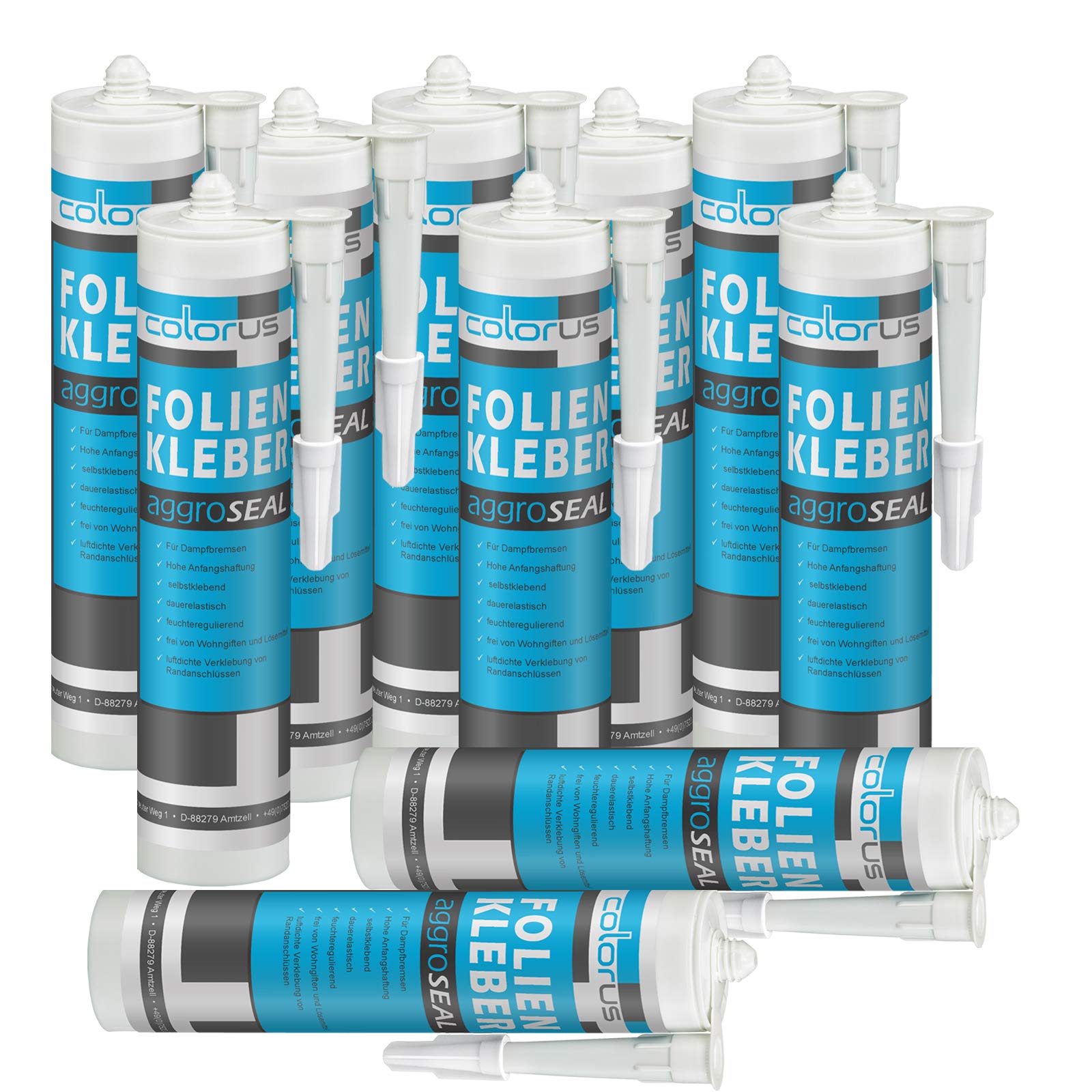 Colorus Profi Folienkleber 310 ml - 10x Dampfsperre & Dampfbremse AggroSeal Anschlusskleber – DIN 4108-7 konform – Extrem starke Haftung für Folie, Holz & Mauerwerk